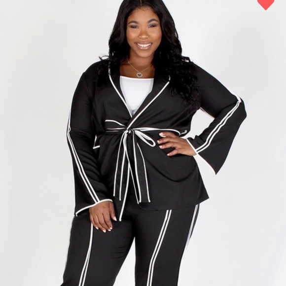 Stripe Back Pants Suit - Picture 1 of 3